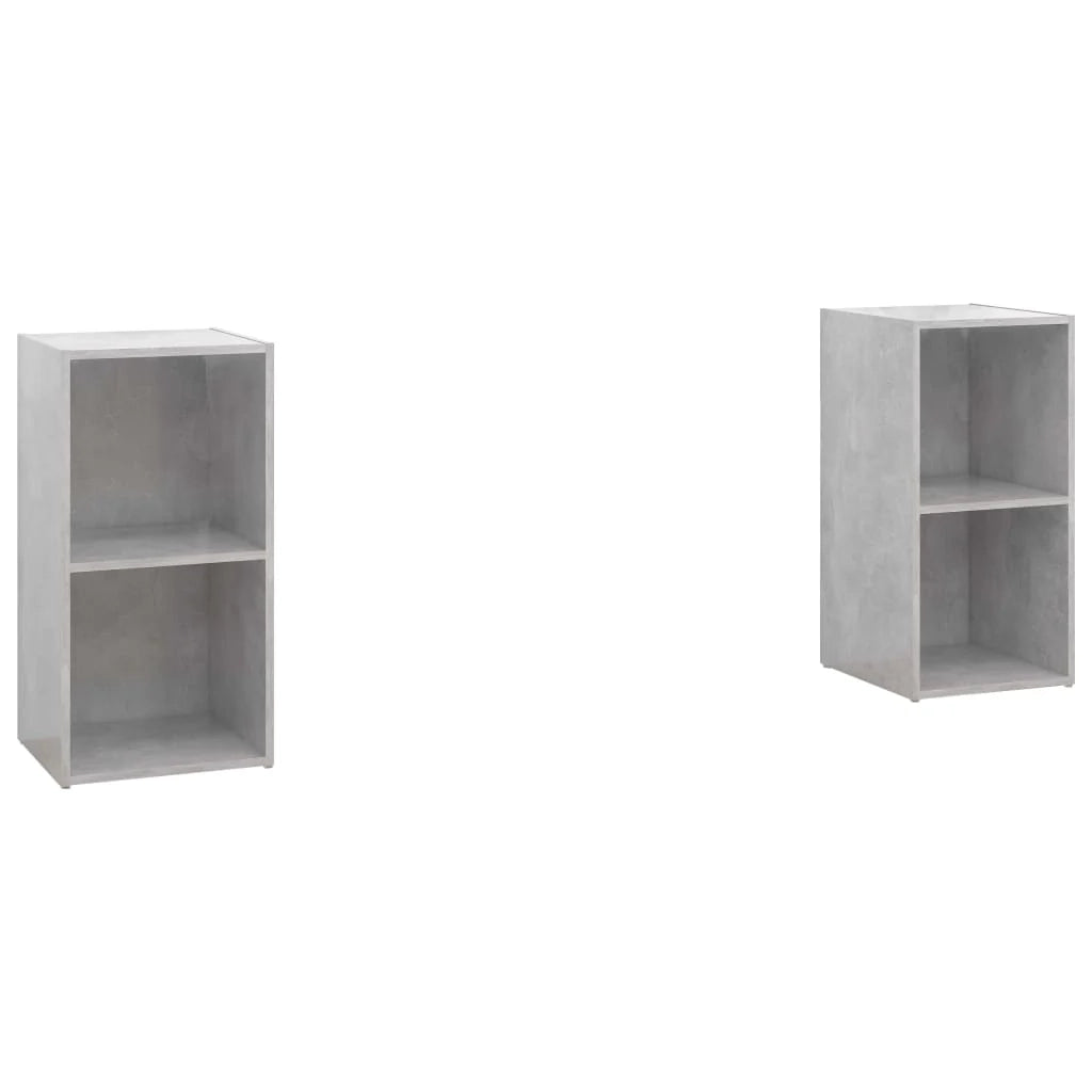 Mobile TV multimediale mensola TV credenza mobile TV sala da pranzo soggiorno camera da letto 2 pezzi 72 x 35 x 36,5 cm legno ingegnerizzato grigio 02_0028554