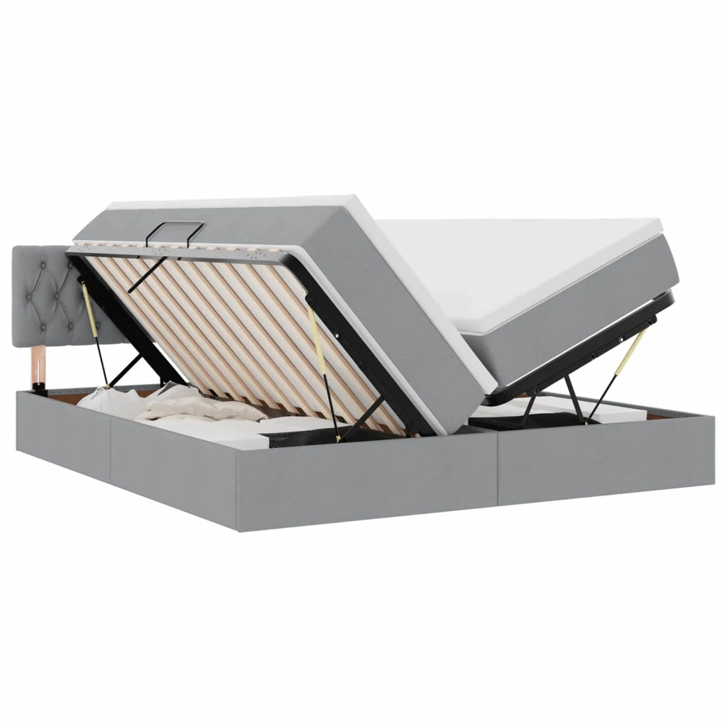 Letto con Contenitore con materasso Grigio chiaro 180 x 200 cm 3370937