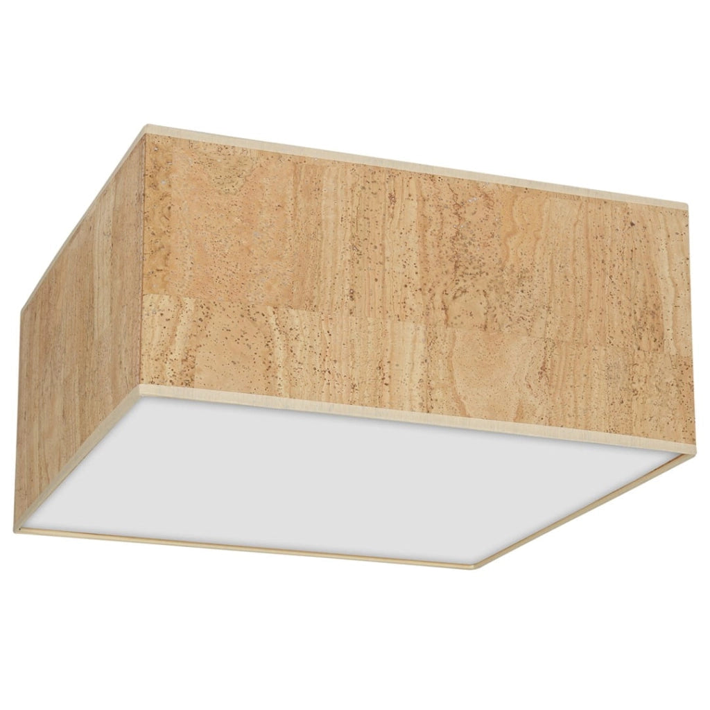 Plafoniera Milagro Cork quadrata 40cm 2xE27 sughero