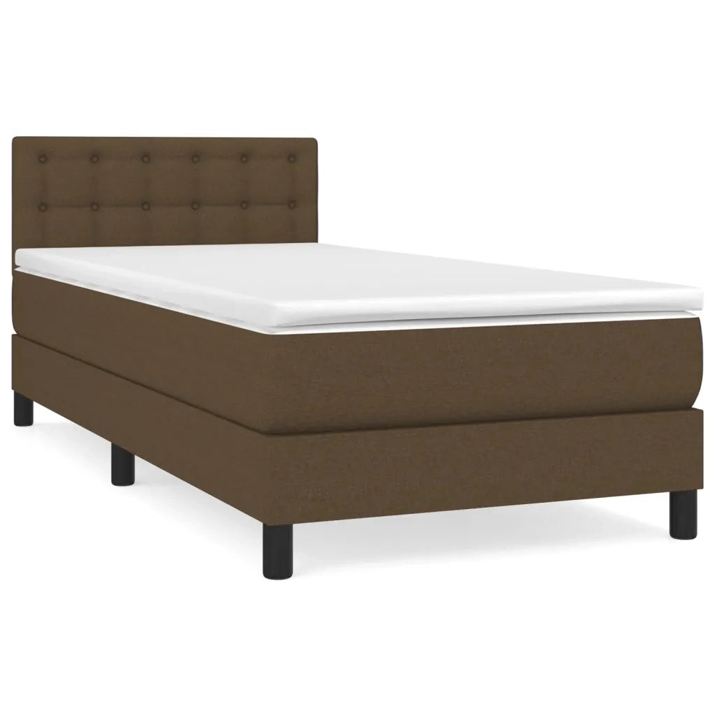 Giroletto a Molle con Materasso Marrone Scuro 90x200 cm Tessuto 3140348