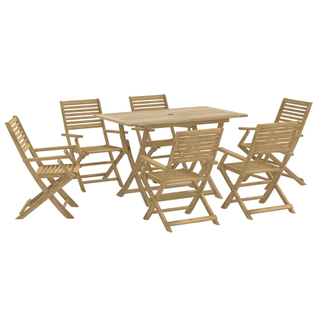 Set da Pranzo da Giardino 7 pz in Legno Massello di Acacia 3295000