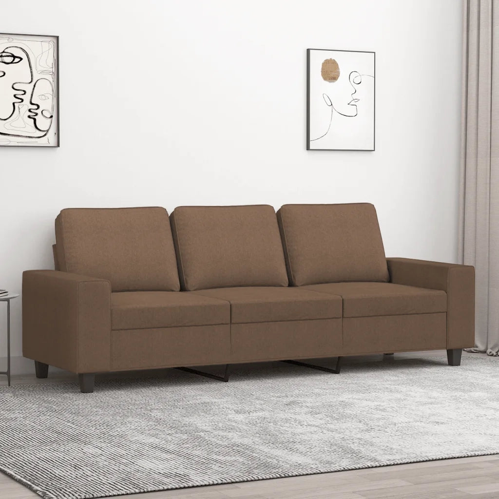Divano | Divano da soggiorno | Sofa a 3 Posti Marrone 180 cm in Tessuto