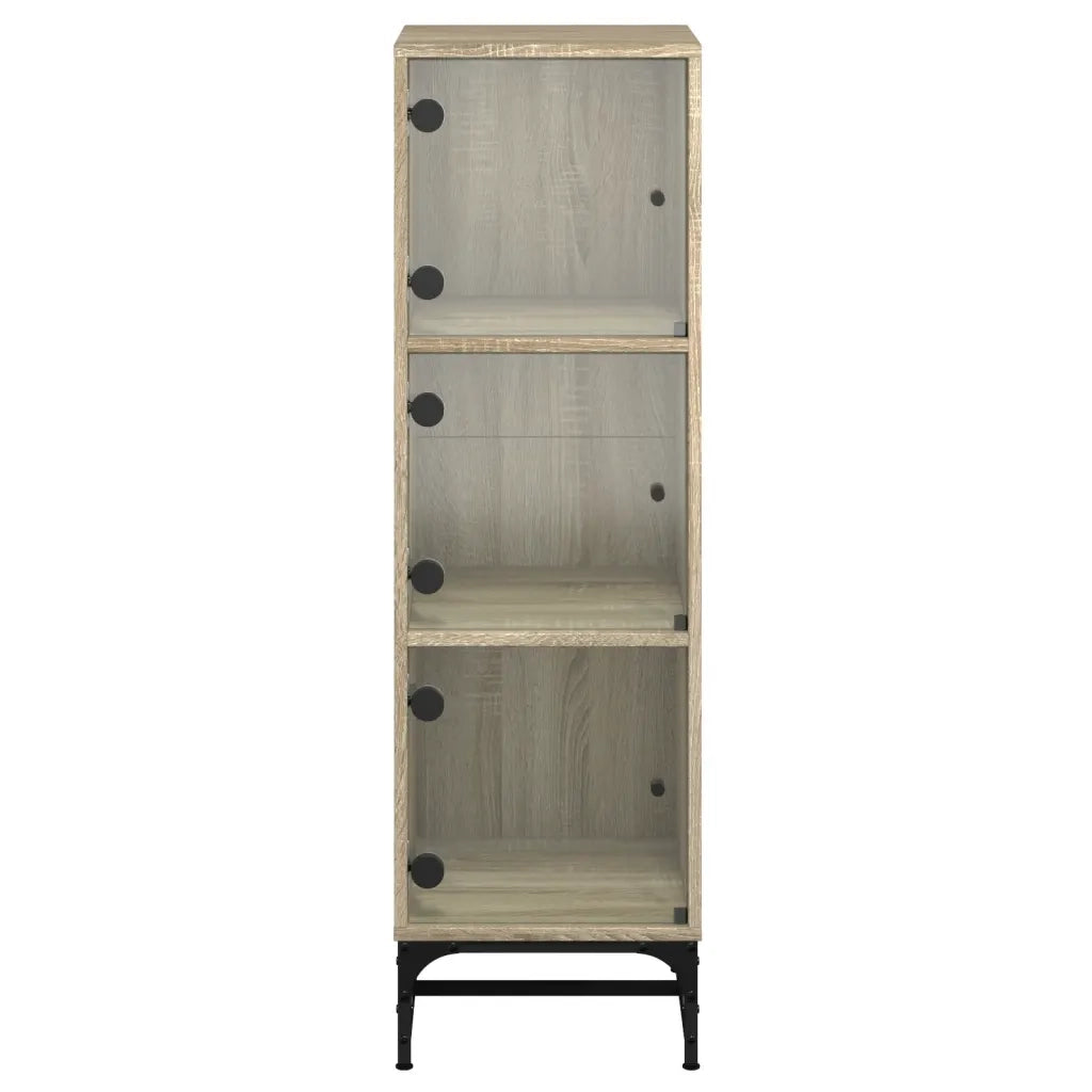 Credenza con Ante in Vetro Rovere Sonoma 35x37x120 cm 836562