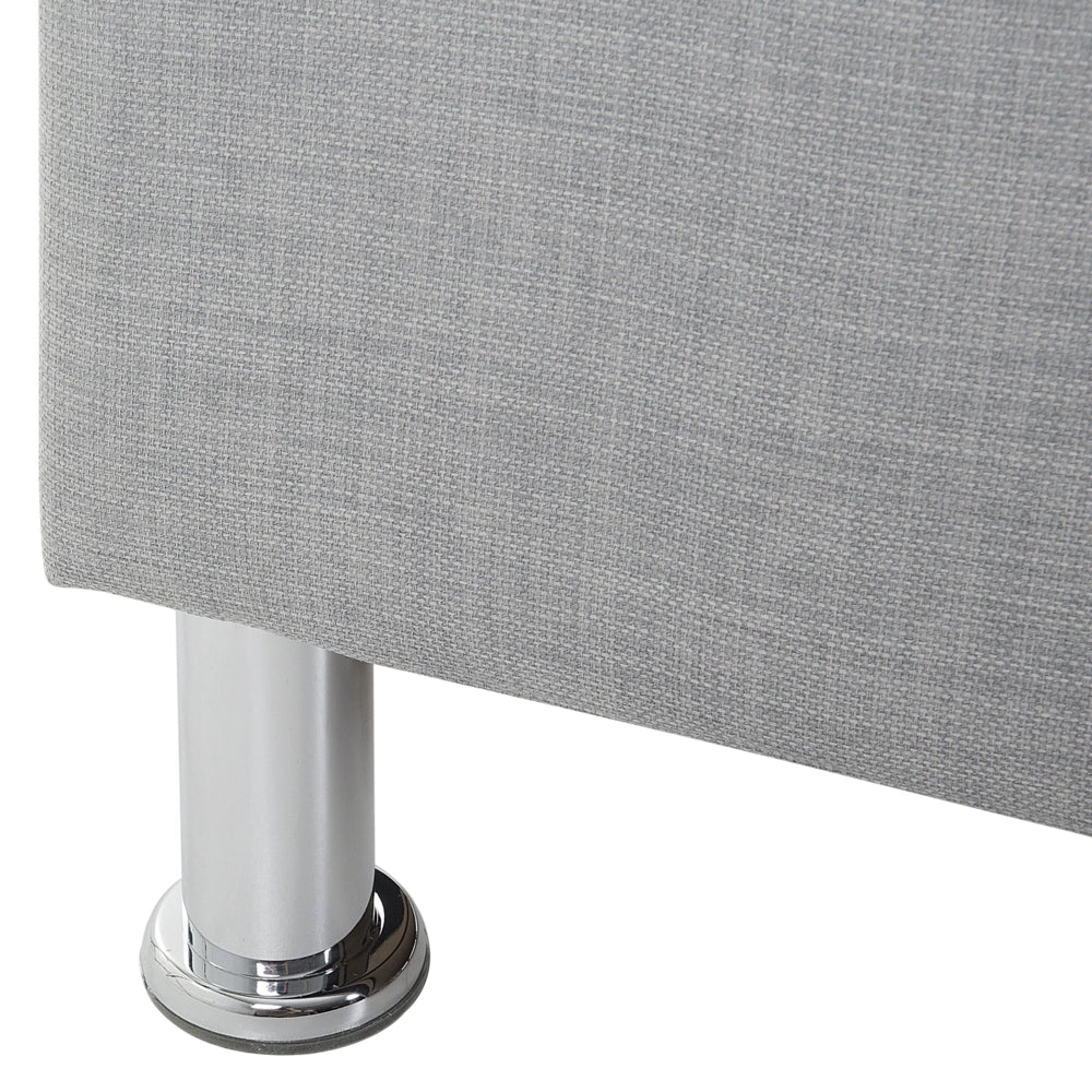Letto 160 x 200 cm Tessuto grigio Cornice imbottita Bottoni in cristallo Poggiatesta con cornice imbottita