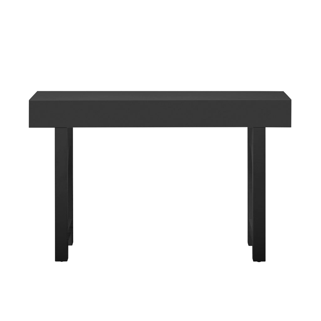 CONSOLA CON 2 CASSETTI 120x35,5x76,5 cm MDF Nera con prese USB e Type-C