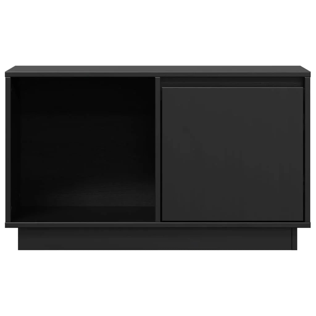 Mobile TV multimediale scaffale TV credenza TV sala da pranzo soggiorno camera da letto 74 x 35 x 44 cm legno di pino massiccio nero 02_0026209