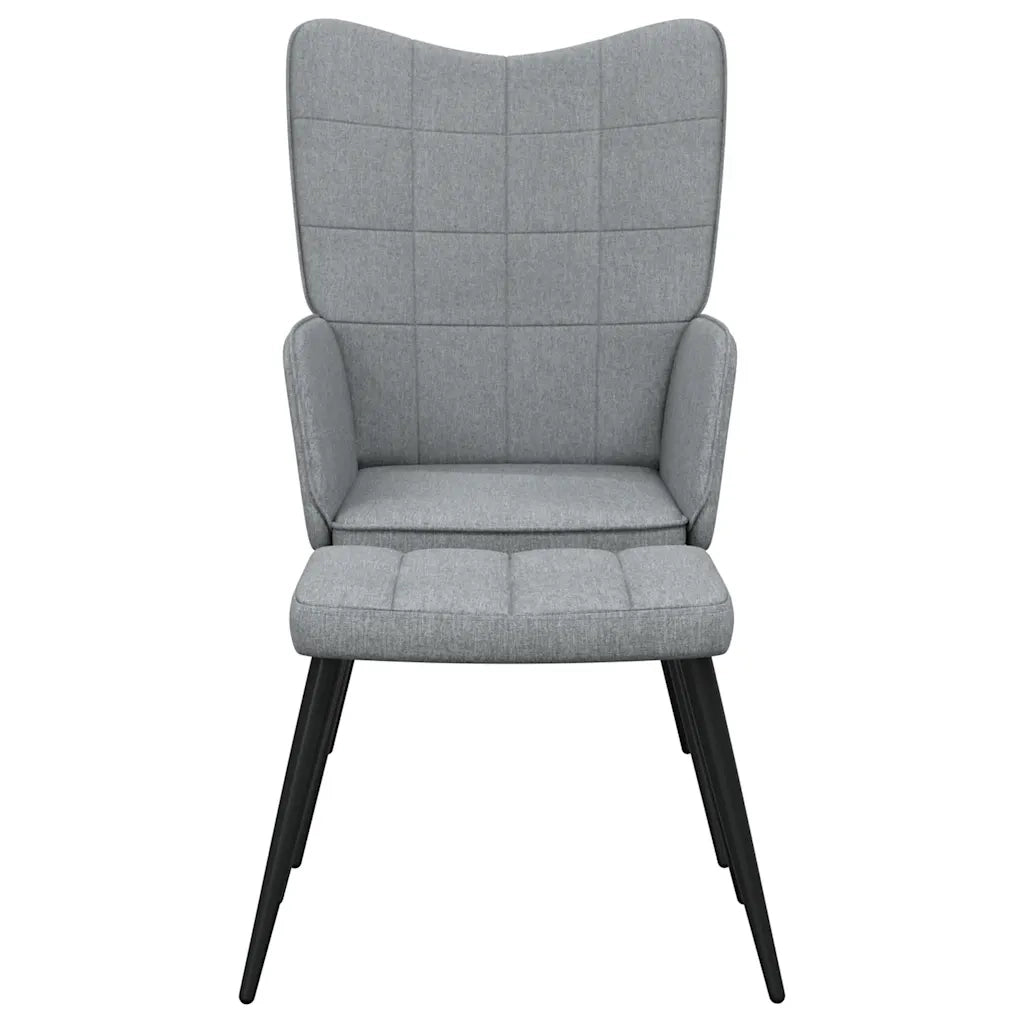 Poltrona Relax con Poggiapiedi Grigio Chiaro in Tessuto cod mxl 32629