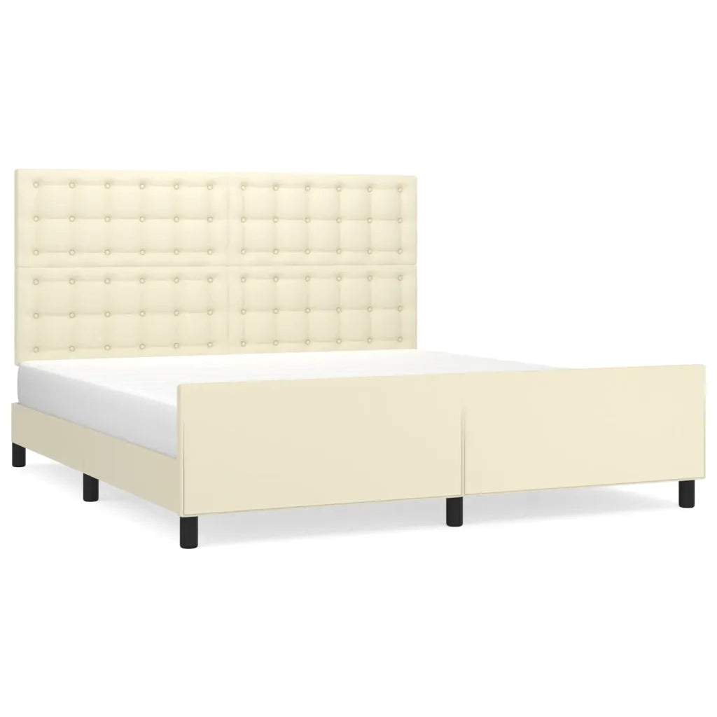 Giroletto con Testiera Crema 180x200 cm in Similpelle 3125587