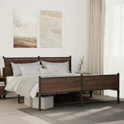 vidaXL Giroletto senza Materaso in Metallo Rovere Marrone 160x200 cm