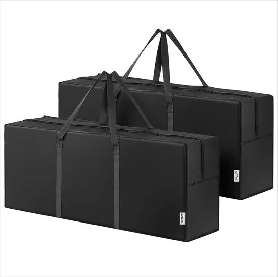 Tas di stoccaggio per cuscini da giardino - 125 x 30 x 50 cm - Con maniglione e cerniera - Sacchetto di stoccaggio per cuscini - Nero