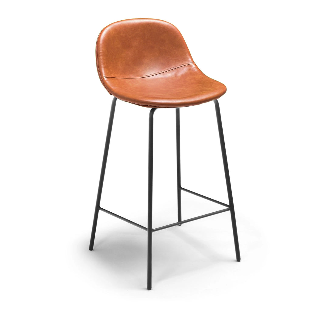 BRISTOL - Coppia di sgabelli di design in leatherette cuoio