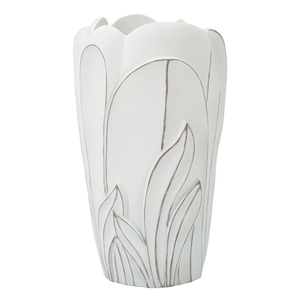Vaso Decorativo VKH661, Bianco, Poliresina, 29x29x48 cm