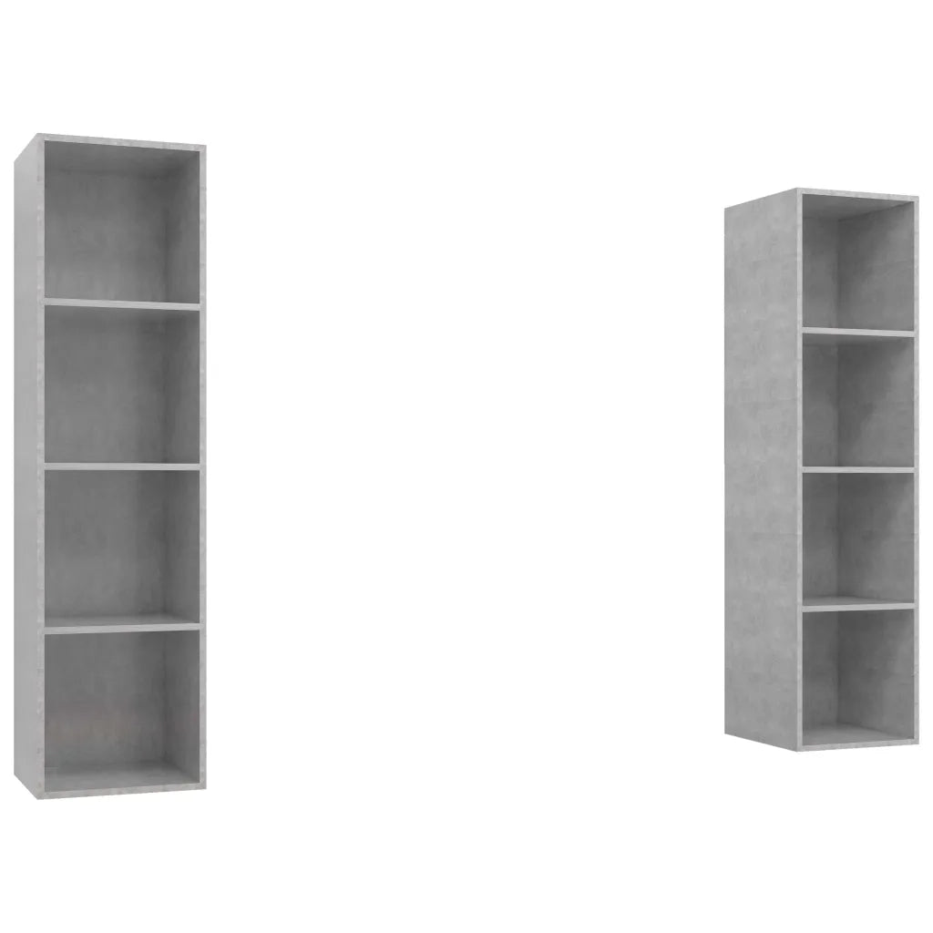 Mobile TV a Parete 2 pz-Set di 2 Mobile TV a Muro Grigio Cemento in Truciolato 258825
