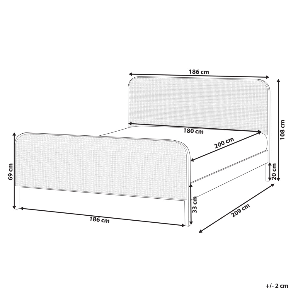 Letto in legno di pino nero UE matrimoniale 180 x 200 cm con testata a treccia viennese a doghe stile rustico minimalista