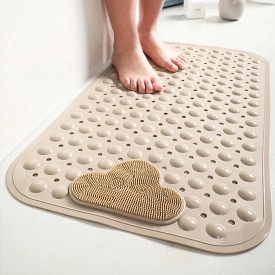 Douchemat antiscivolo 70 x 40 cm con aspirapolvere, massaggiante douchemat confortevole, douchemat antiscivolo lavabile a macchina, con design a forma di tazza.