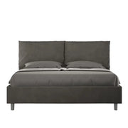 Letto matrimoniale senza rete imbottito 160x190 microfibra grigio Antea