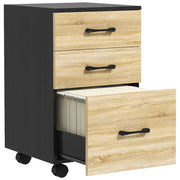 Cassettiera ufficio con ruote e cassetti ¨C Xylo ¨C Rovere e nero 40x42x65cm
