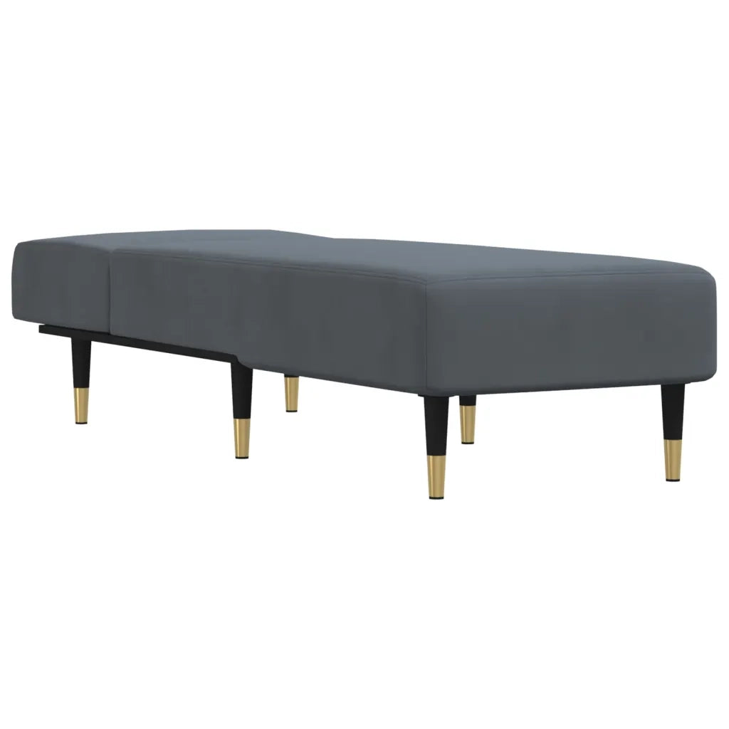 Chaise Longue in Velluto Grigio Scurocod mxl 118589