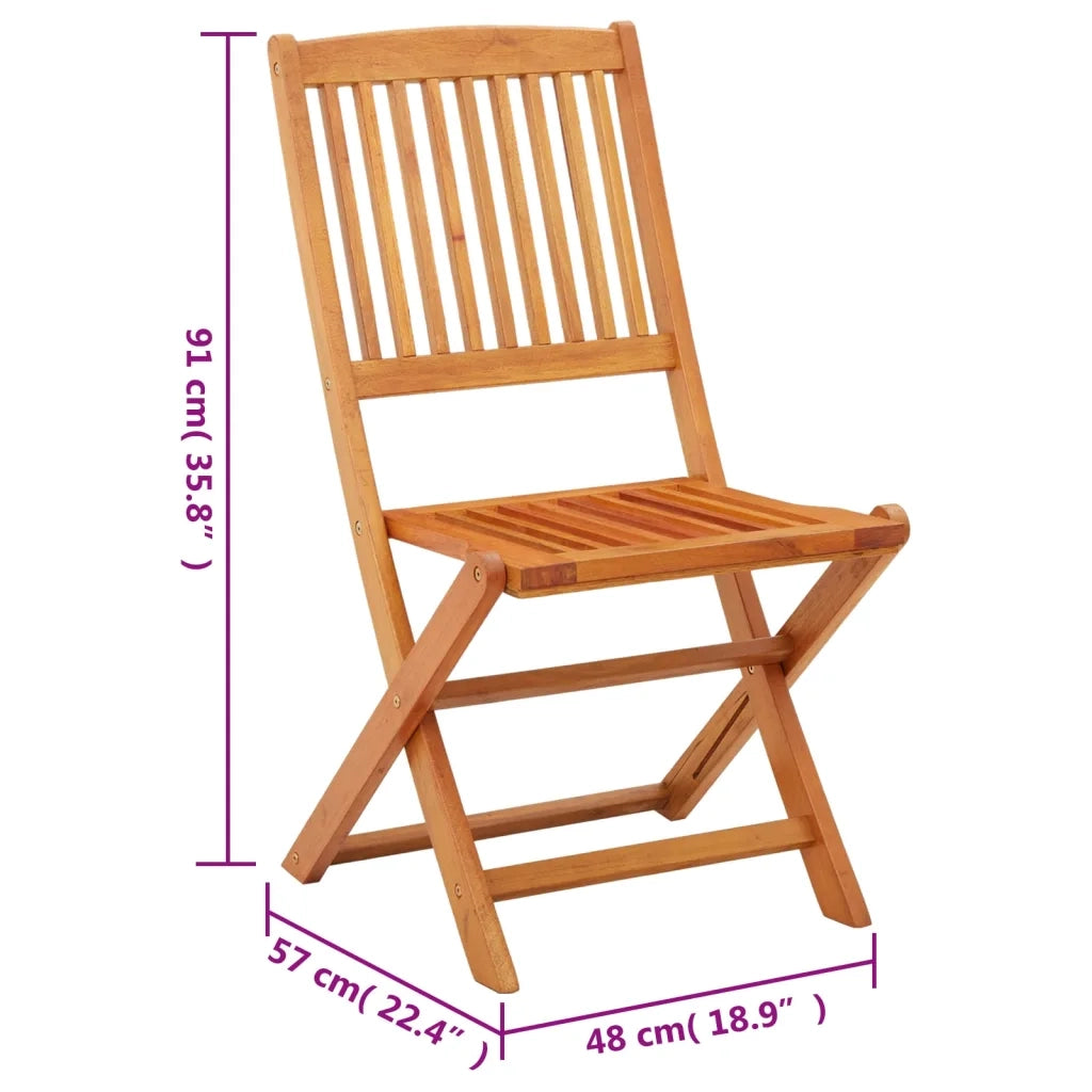 Sedie da Giardino Pieghevoli 2pz in Legno Massello di Eucalipto 312451