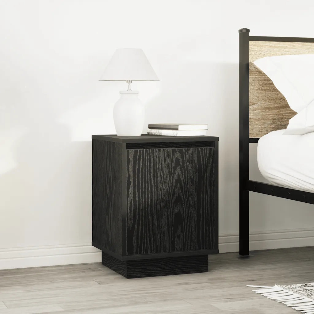 Comodini con Luci LED 2 pz Nero 38x34x50 cm