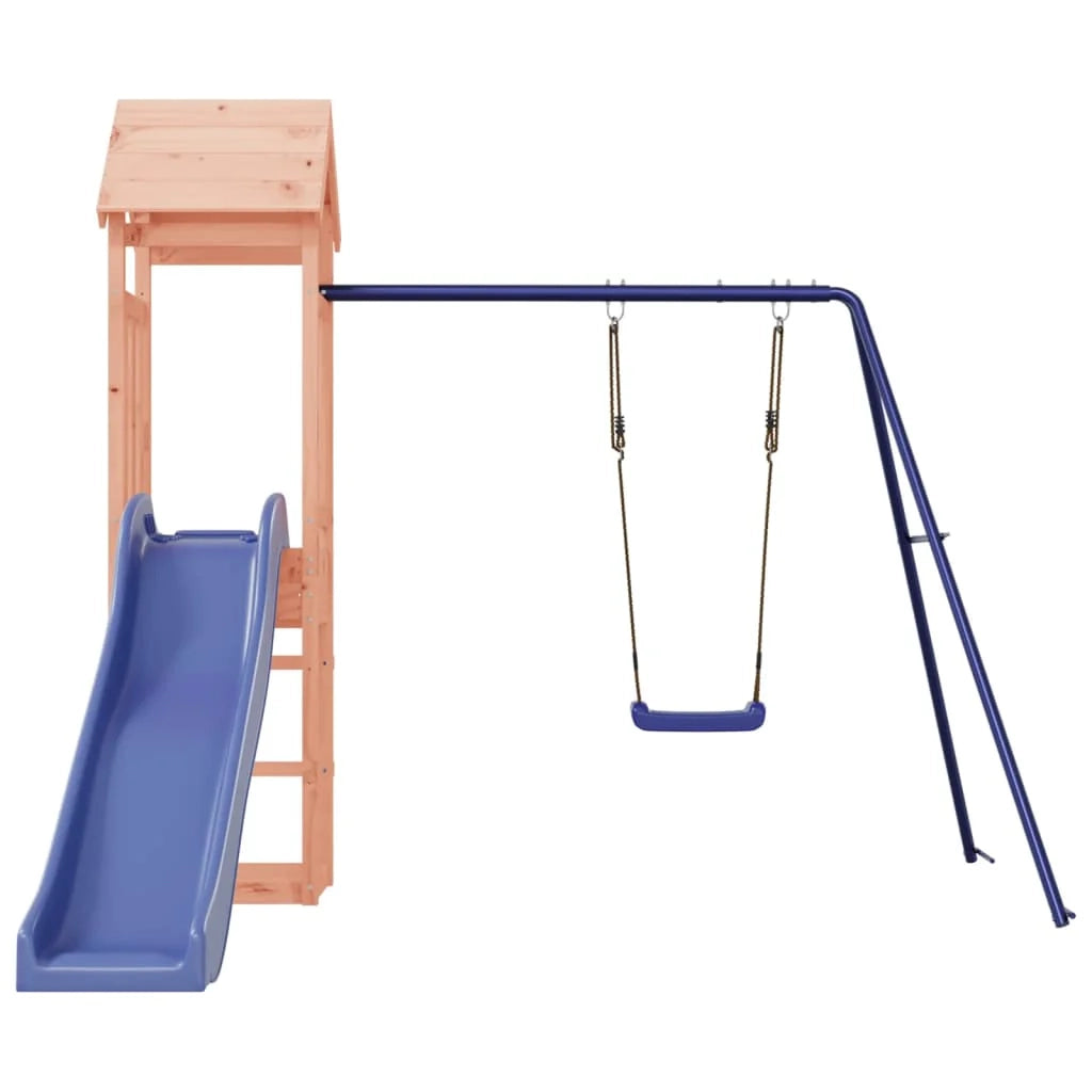 Area giochi all'aperto con altalene scivolo e robuste strutture per arrampicarsi  attrezzatura da gioco da giardino 238 x 321 x 207 cm legno massello di abete Douglas 02_0004717