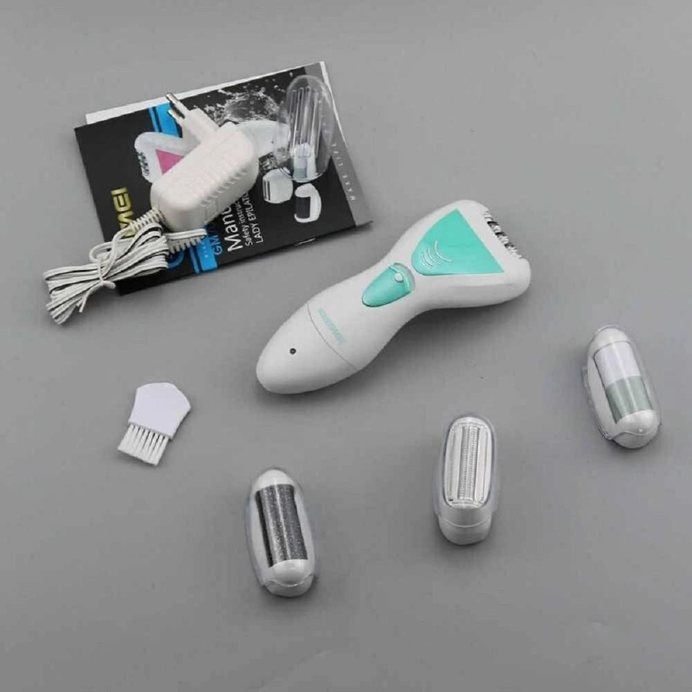 Trade Shop - Kit Depilatore 4 In 1 Impermeabile Epilatore Ricaricabile Corpo Bikini Gm-7006 -