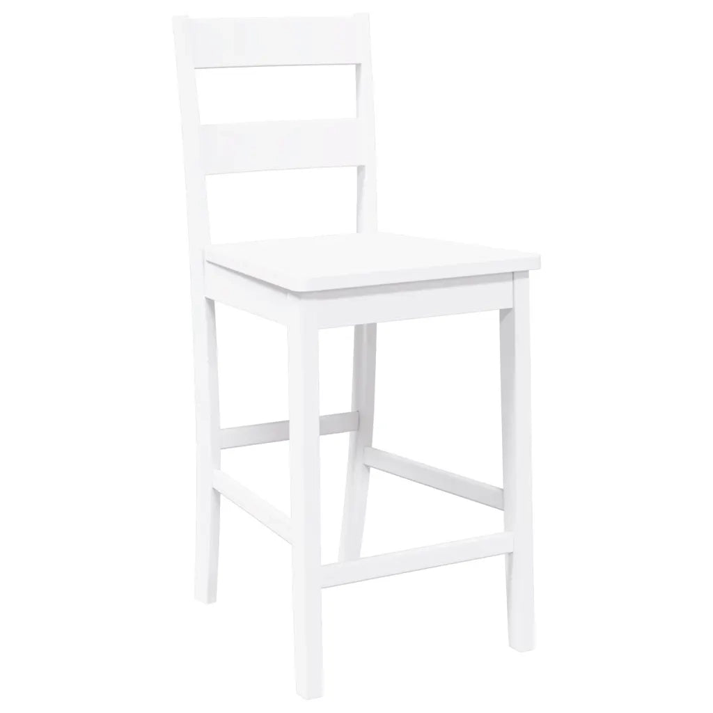 Sgabelli da Bar 2 pz Bianchi in Legno Massello di Hevea 4102561