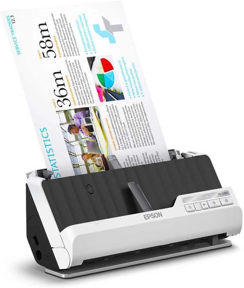 Scanner DS-C490 Scansione di Alta Precisione per Documenti e Foto, Velocità Rapida di Scansione, Connessione Wireless, Facile da Usare e Ottimizzato per la Gestione dei Documenti