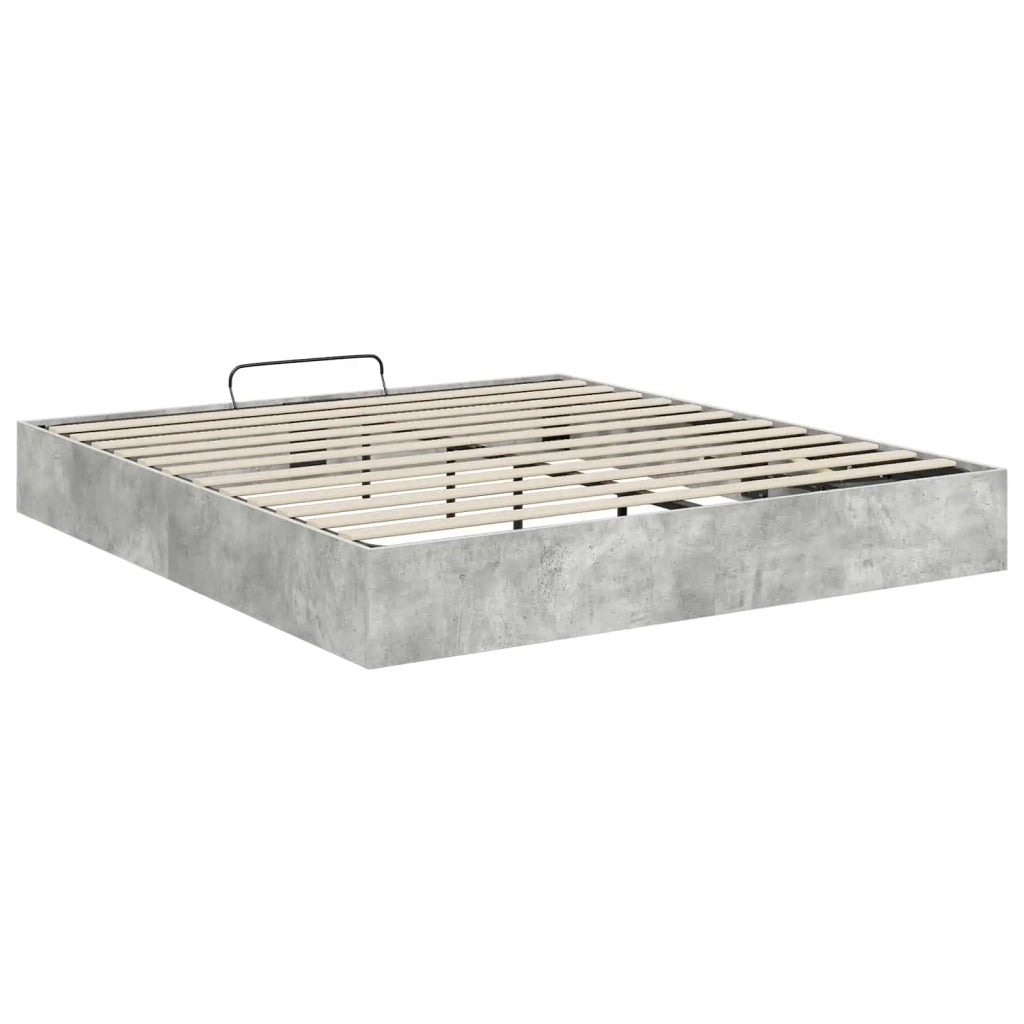 Letto ottomano Grigio cemento 160 x 200 cm Legno multistrato