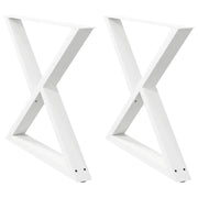 vidaXL Gambe per tavolo da pranzo 2 pz bianche 90x(72-73,3) cm in acciaio