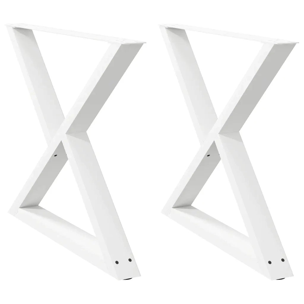 vidaXL Gambe per tavolo da pranzo 2 pz bianche 90x(72-73,3) cm in acciaio