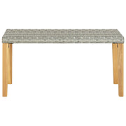 Panchina da Giardino 120 cm Grigia Polyrattan e Legno Acacia 46489