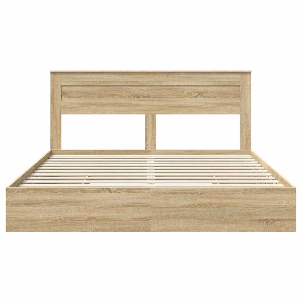 Letto con Contenitore con testiera Rovere Sonoma 180 x 200 cm 3409894