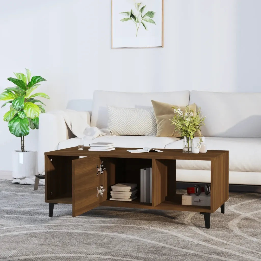Tavolino da Caffè Rovere Marrone 102x50x40 cm Legno Multistrato 817530