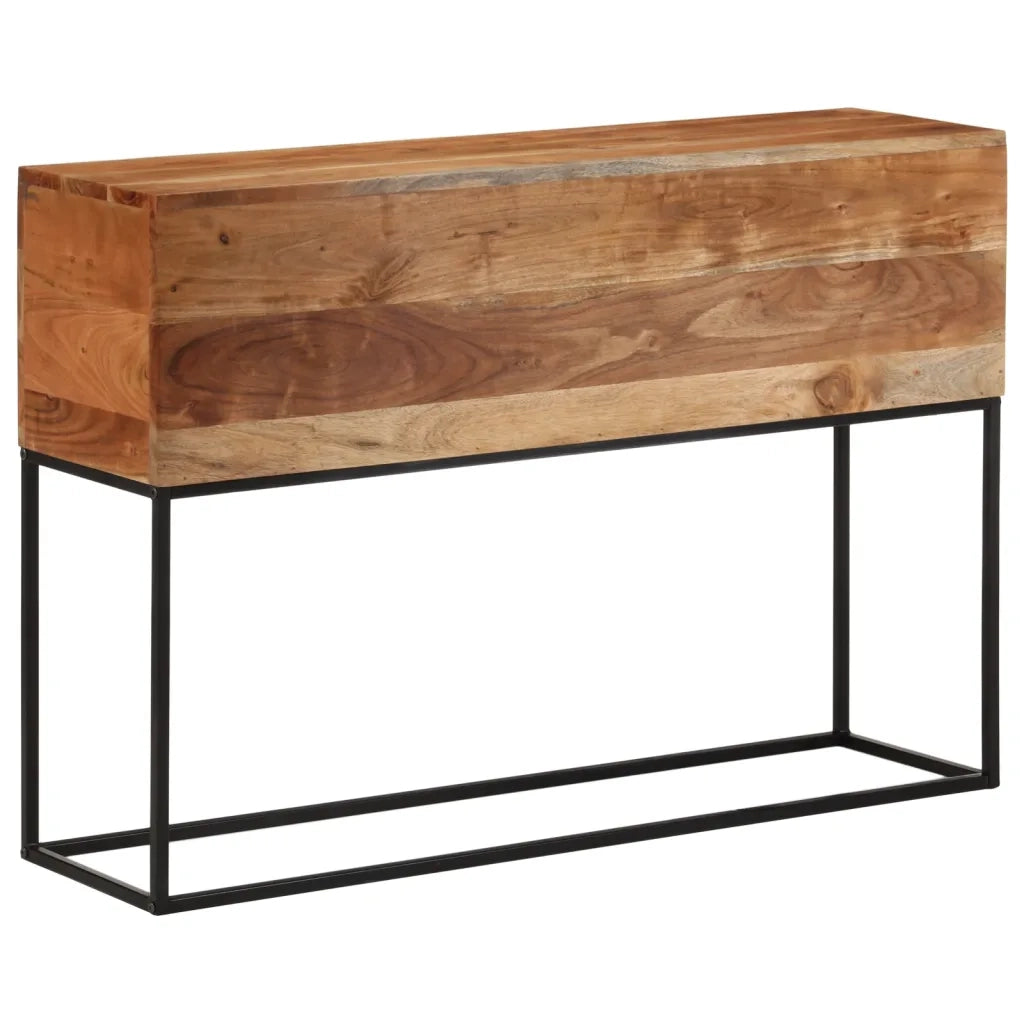Tavolo Consolle 110x30x75cm in Legno Massello di Acacia e Ferro 376067