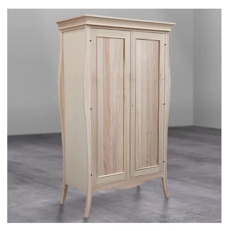 Armadio 2 ante legno shabby avorio anticato e tortora 127x64x212 (1462) - Mobili 2G