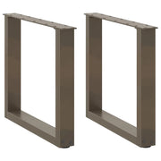 Gambe per Tavolino da CaffÃ¨ a Forma di U 2 pz Acciaio Naturale 50x(42-43) cm Acciaio