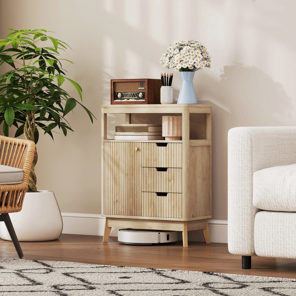 Credenza ¨C zephmum ¨C Legno naturale, 60x30x81 cm