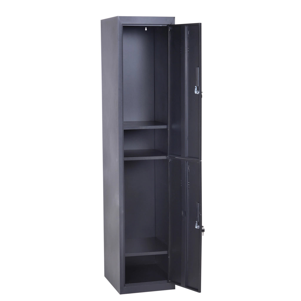 Armadio metallico a 4 ripiani con 2 ante ¨C zephmum ¨C 38x46x180cm, nero