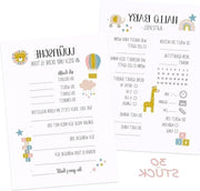 Gioco di società per feste di benvenuto del bambino - 30 carte da riempire - decorazione per baby shower - gioco di rivelazione del sesso - creativo regalo per mamma - divertimento per la mamma