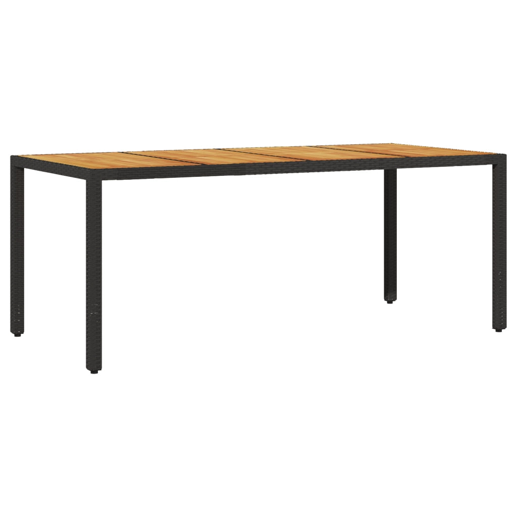 Set da Pranzo da Giardino 9 Pezzi con Cuscini Neri in Poly Rattan