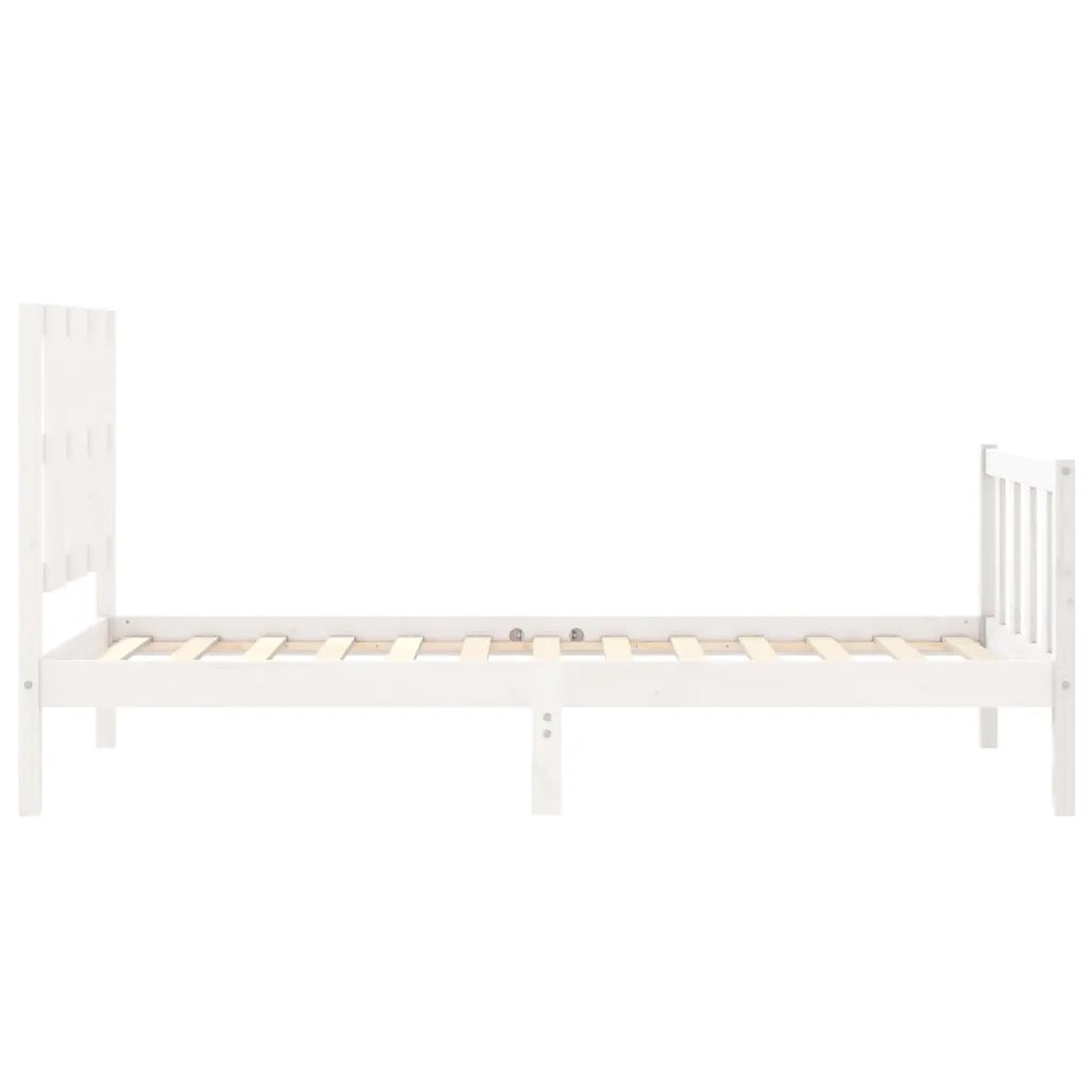Letto senza Materasso-Struttura Letto Bianco 90x190 cm in Legno Massello Pino 978581