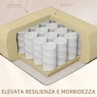 Poltrona Massaggiante e Reclinabile con Poggiapiedi e Telecomando, in Microfibra, 77x93x105 cm, Beige