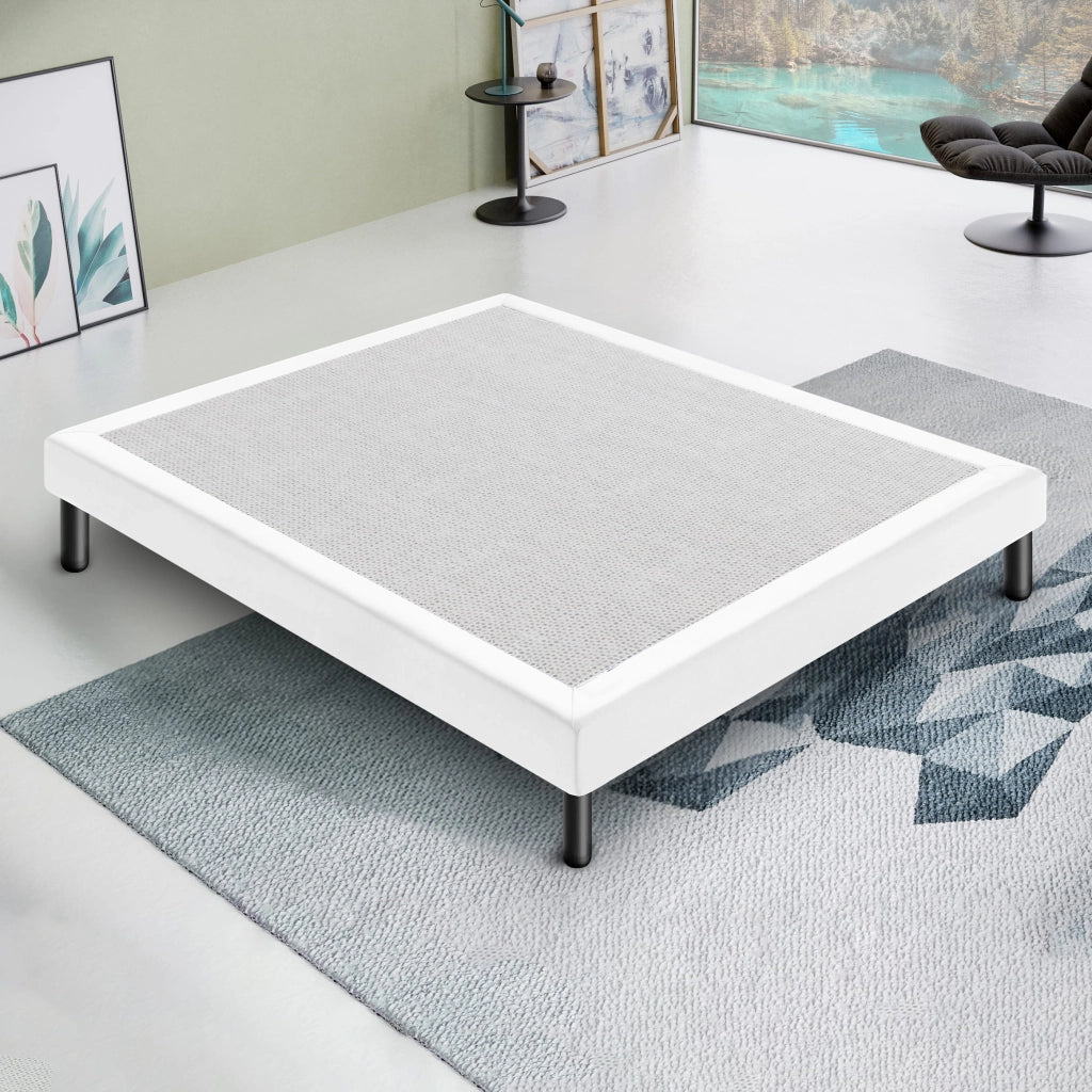 Letto Sommier Piazza e Mezza 120x200 Bianco Rivestito - Resistente fino a 120 Kg per Persona