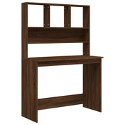 Scrivania tavolo postazione di lavoro mobile per computer studio e scaffalatura rovere 102 x 45 x 148 cm legno ingegnerizzato marrone 02_0023816