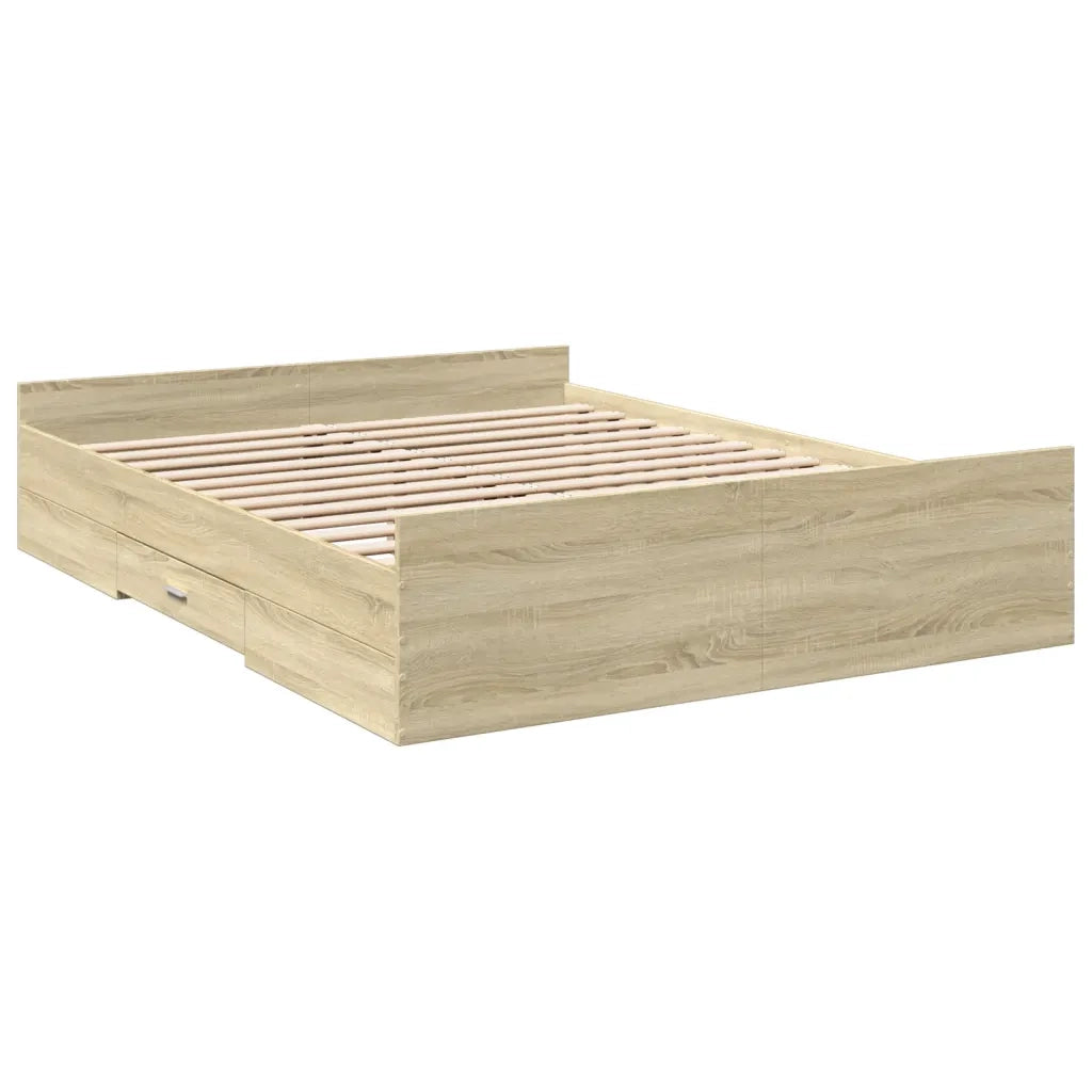 Giroletto Cassetti Rovere Sonoma 160x200 cm Legno Multistrato 3280281