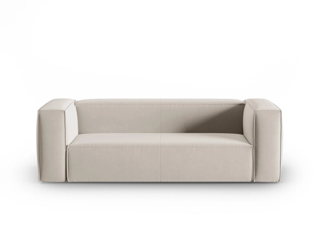 Cosmopolitan Design - Divano "Mackay" 3 posti in velluto ecru 