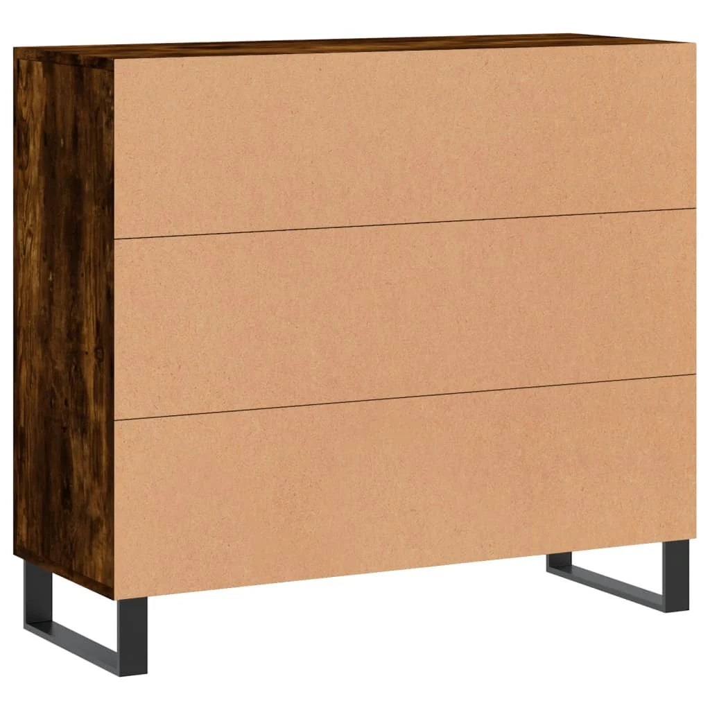 Buffet credenza cassettiera armadio mobile contenitore organizer per cucina soggiorno salotto 90 x 34 x 80 cm legno ingegnerizzato marrone 02_0031124