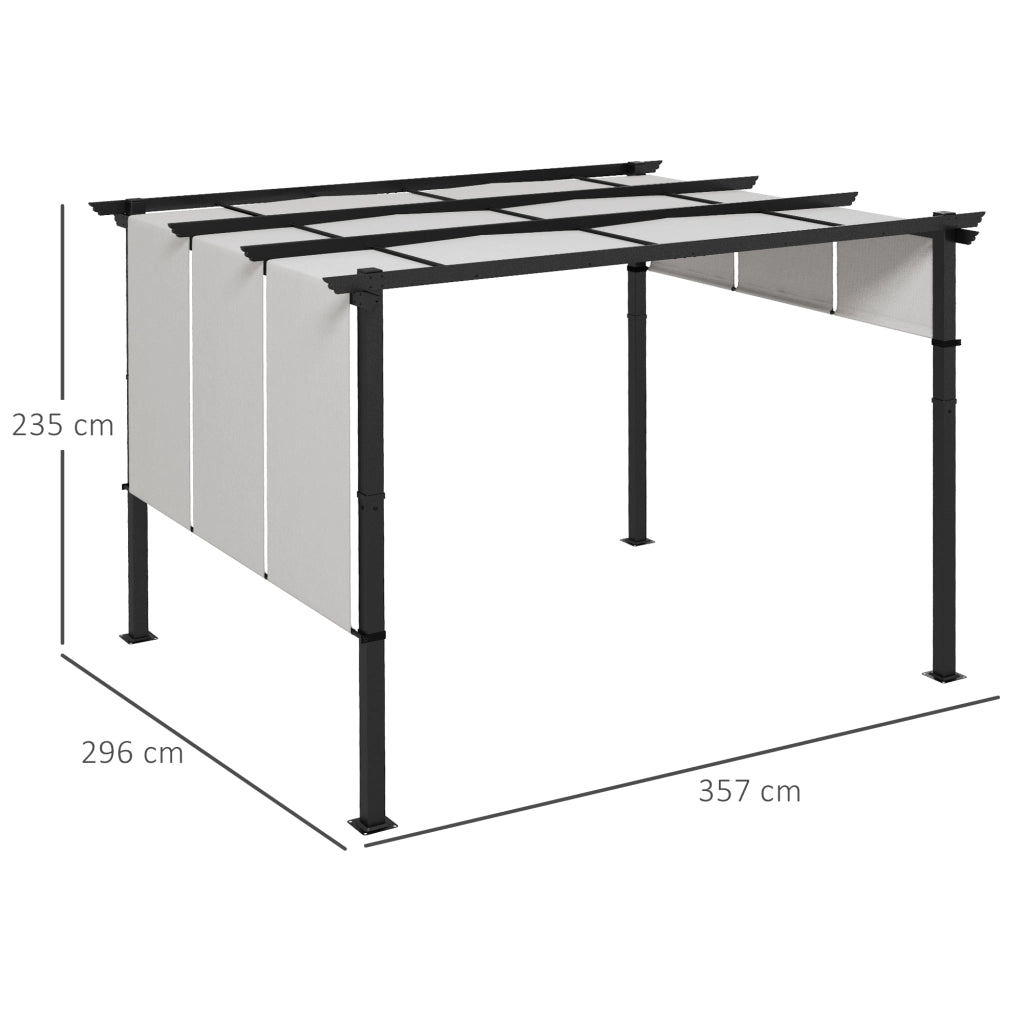 Tenda da Sole Pergola ¨C zephmum ¨C Grigio Scuro 300x350 cm