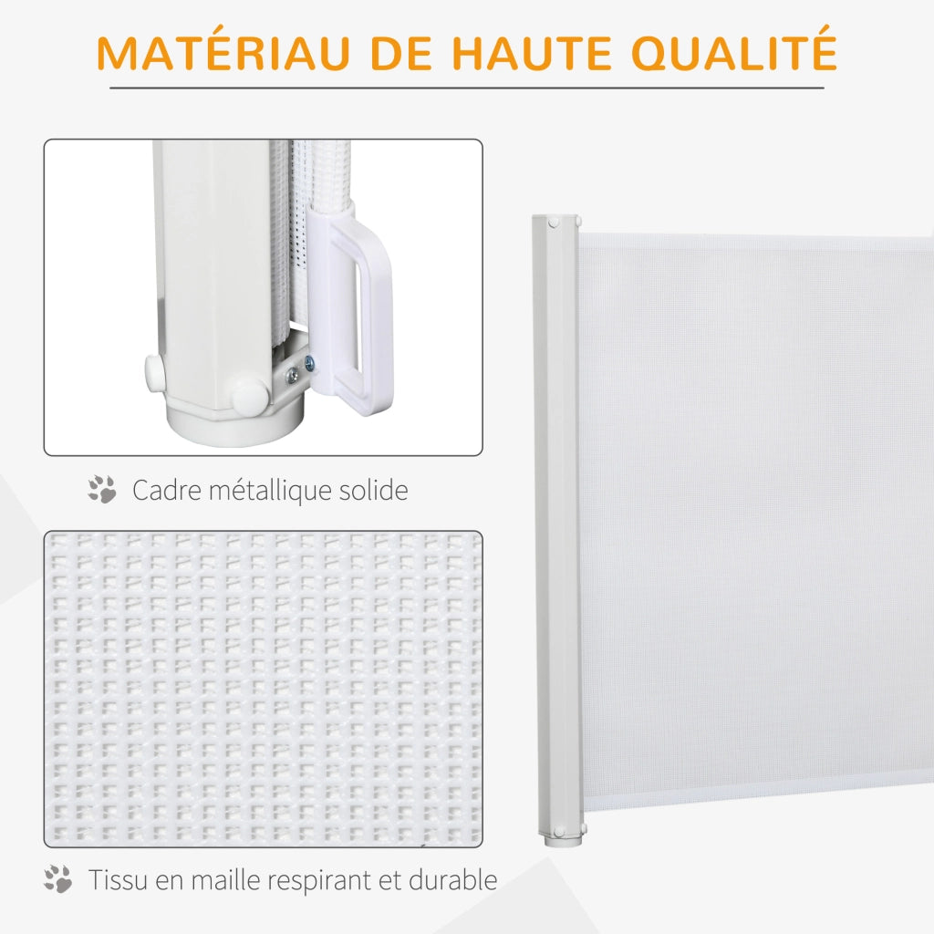 Cancelletto di sicurezza retrattile automatico per cani ¨C Xylo ¨C 115x82,5 cm acciaio bianco